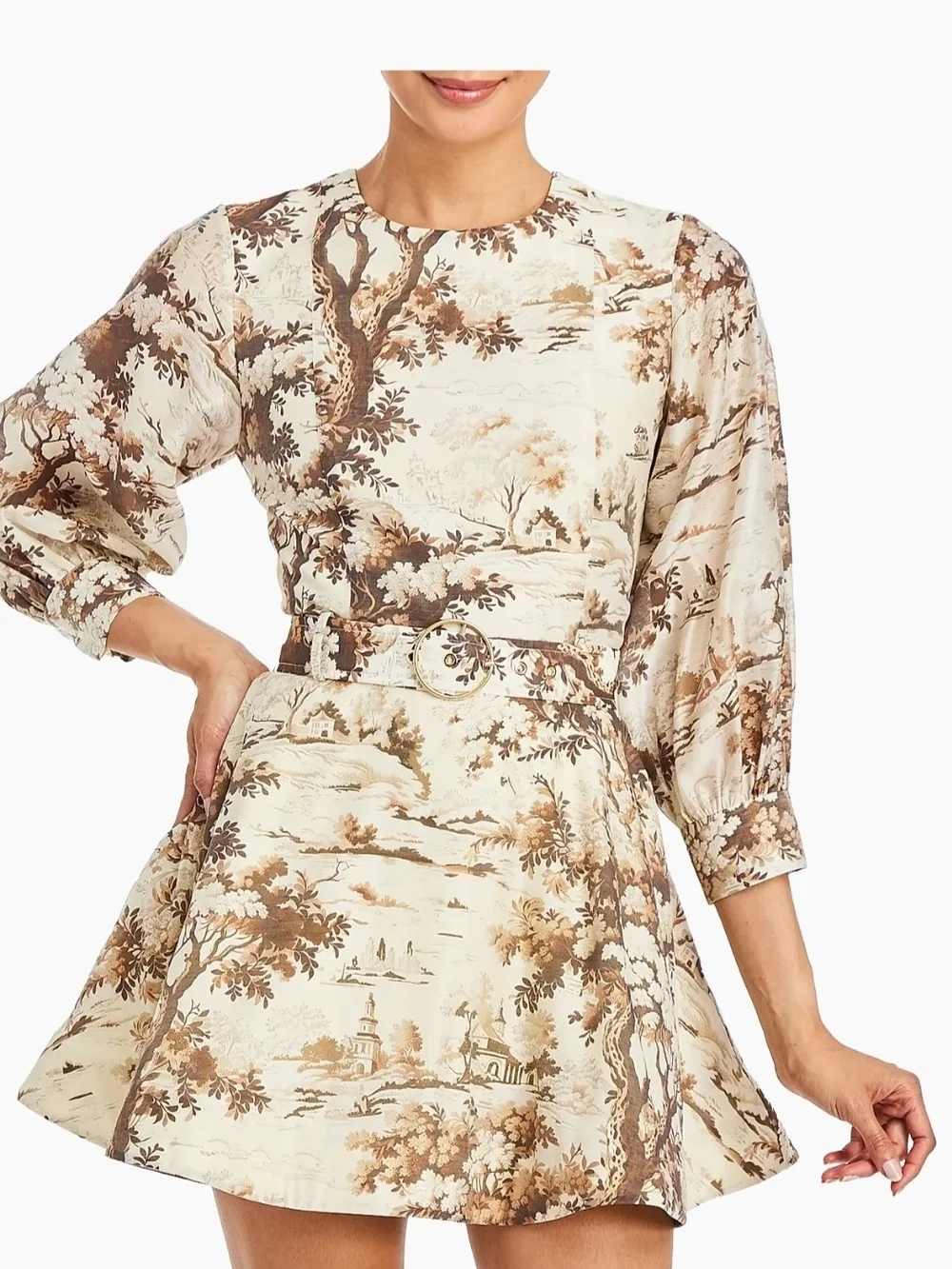 Mestiza Rhonda  Midi Convertable Dress in Cream and Brown - Picture 3 of 12